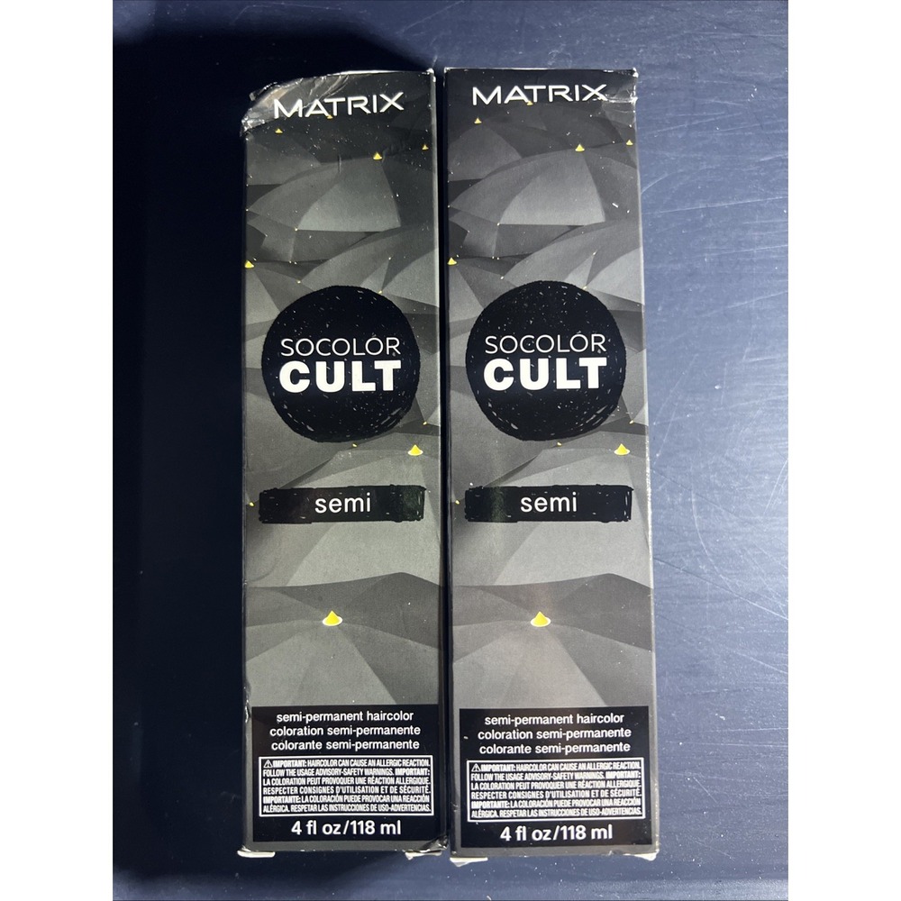 Matrix SoColor Cult SEMI Hair Color Black  4oz Demi Permanent New Pack Of 2